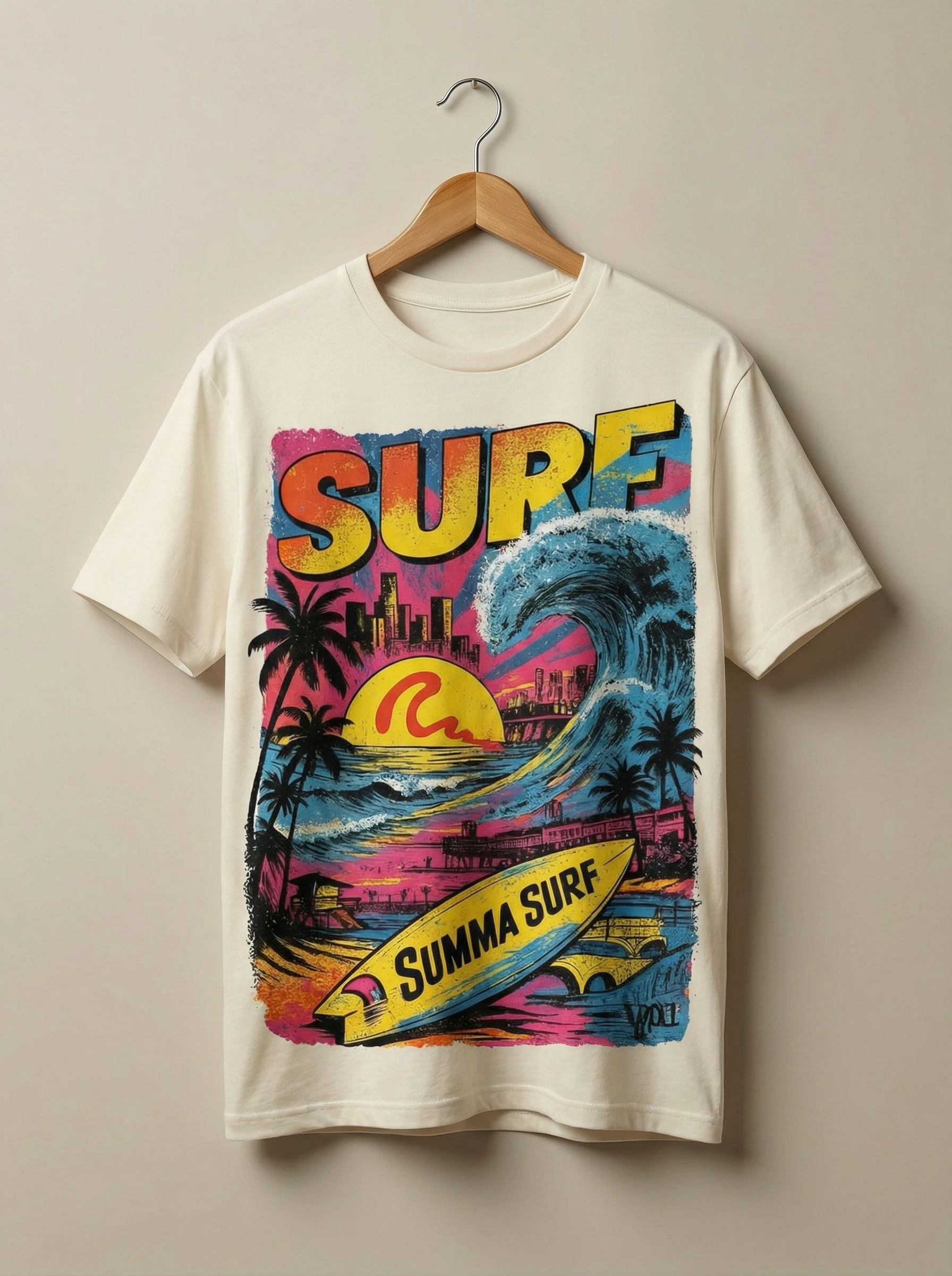 Design 3 Surfing Vibe T-Shirt – Summa Surf US (Design no.3) - Image 1