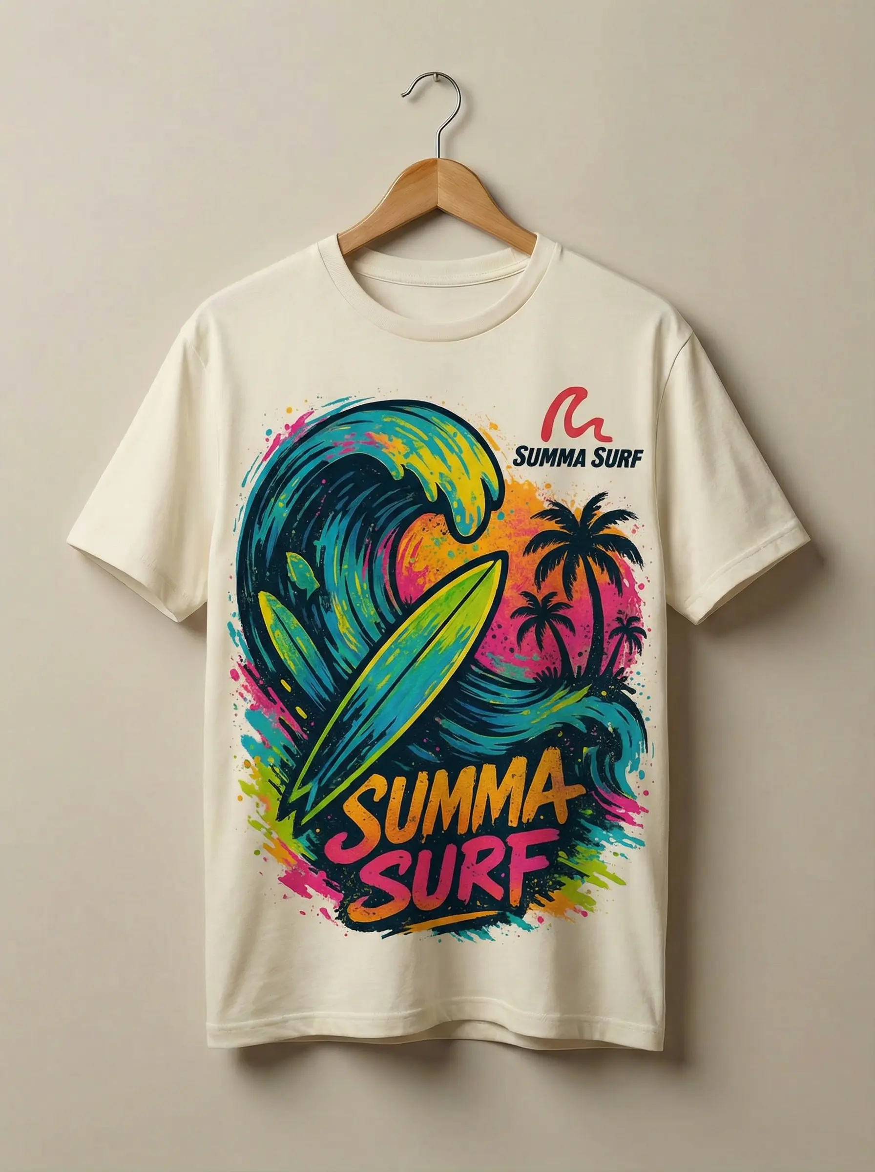 Summa Surf T-shirt Design Transfer Surfing Vibe T-Shirt – Summa Surf US (Design no.1) - Image 1