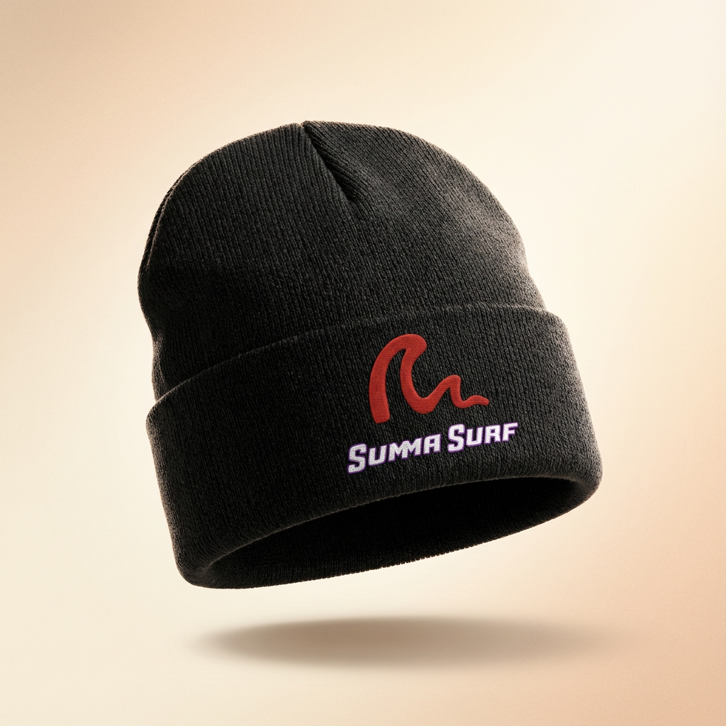 SUMMA SURF Beanie Product Mockup Beanies – Summa Surf US (Black) - Image 1